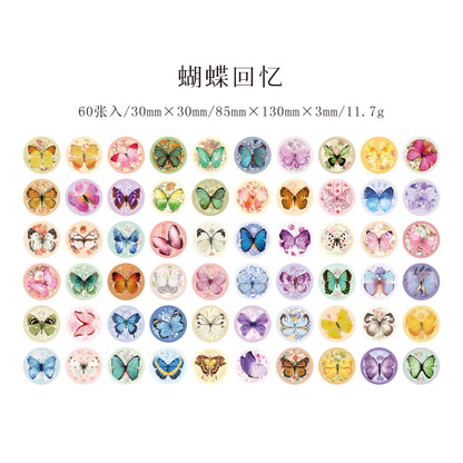 [2602-007] Butterfly Collage Journal Stickers 6 Styles