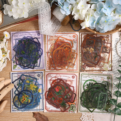 [2603-063] Transparent Vintage Floral Stickers 6 Styles