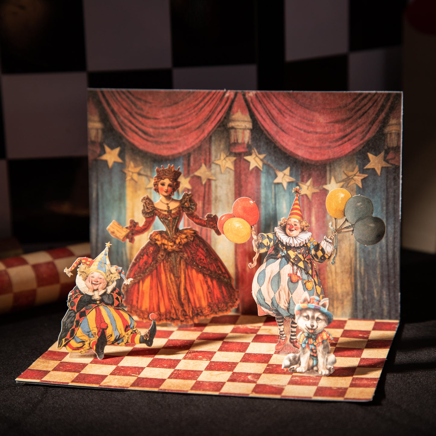 [2603-095] Vintage Circus Party Journal Background Paper 6 Styles