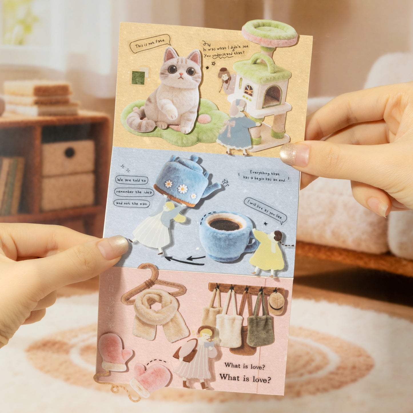 [2603-030] Plush Theme Card Stickers 30 Pieces 6 Styles