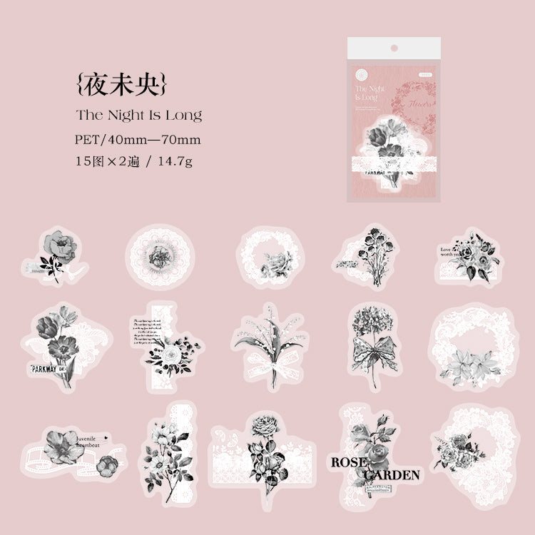 [2601-153] Vintage Butterfly PET Stickers – “Drunken Ink & Mist” Collage Series