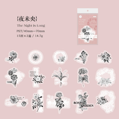 [2601-153] Vintage Butterfly PET Stickers – “Drunken Ink & Mist” Collage Series