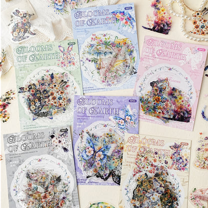 [2603-016] Floral PET Decorative Stickers 6 Styles