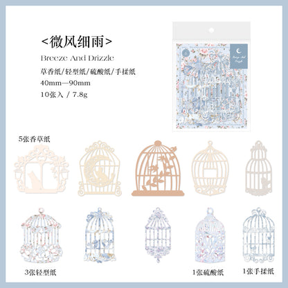 [2603-094] Romantic Lace Frame Journal Collage Stickers 6 Styles