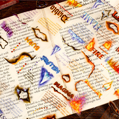 [2603-103] Burning Flame Fantasy PET Decorative Tape 6 Styles