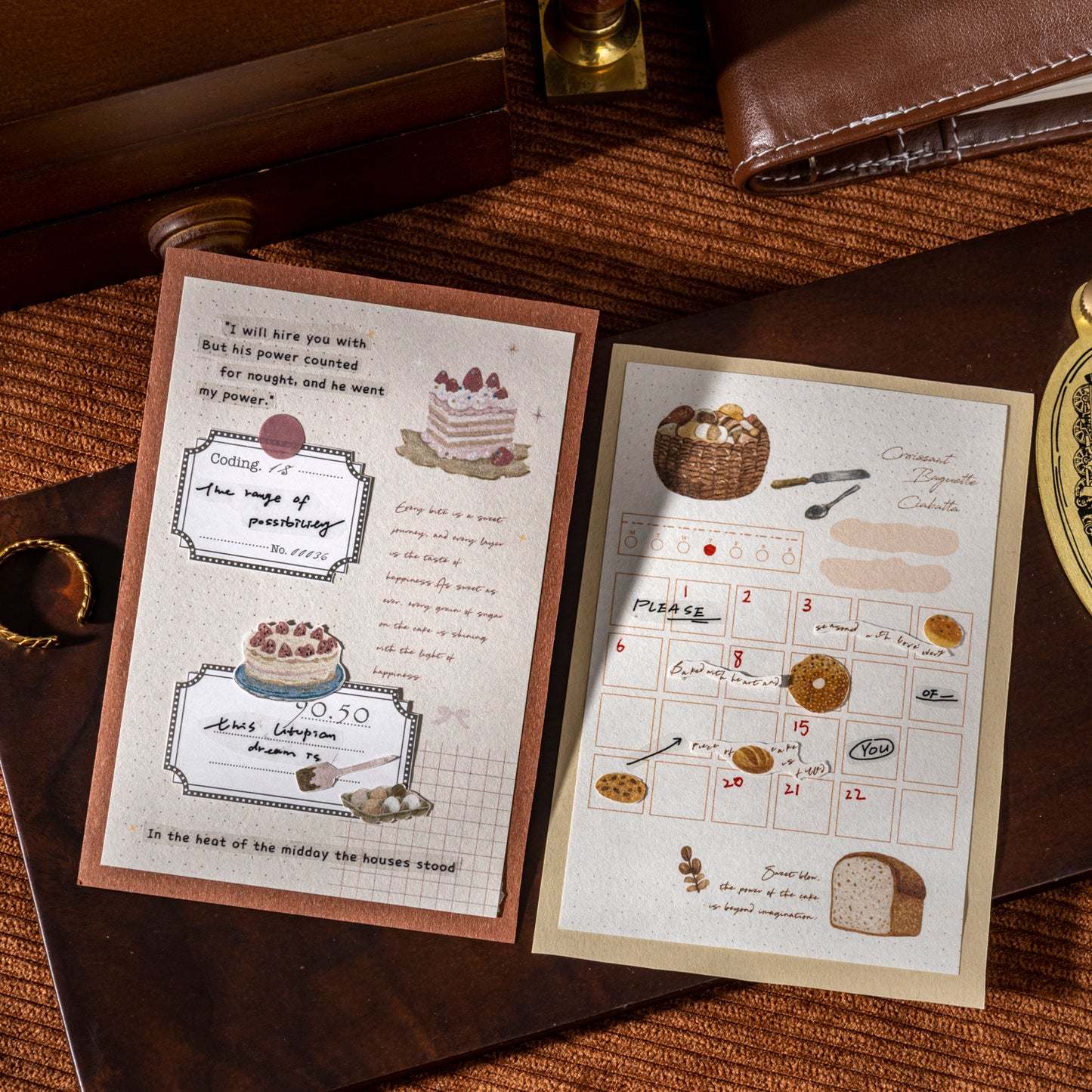 [2601-180] A Little Bakery – Memo Pad Collage Sticker Set (6 Designs)