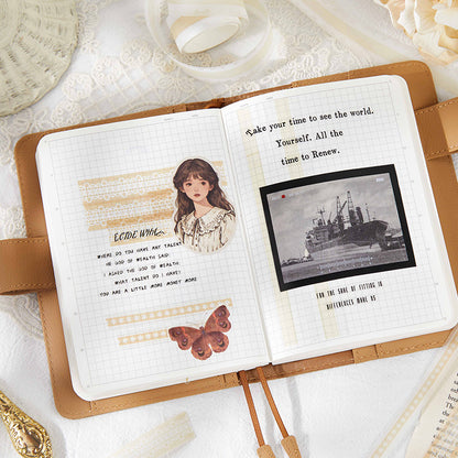 [2601-219] Soft Woven Lace Series PET Tape Journal Decoration Set 6 Styles