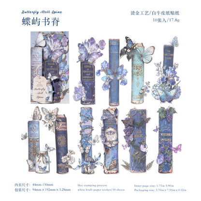 [2602-025] Vintage Gold Foil Bookmark Stickers 3 Styles