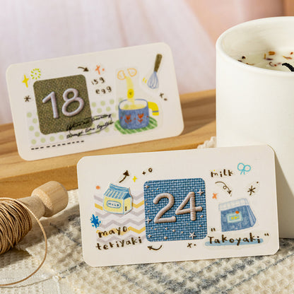 [2603-033] Embroidered Pattern Die Cut Sticker Book 4 Styles