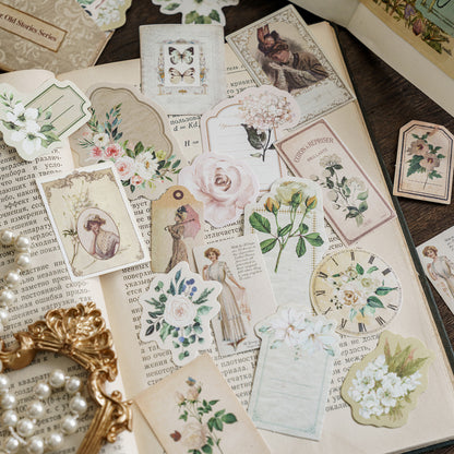 [2603-088] Vintage Floral Memo Note Stickers 6 Styles
