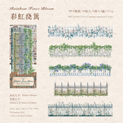 [2602-030] Floral Fence PET Background Stickers