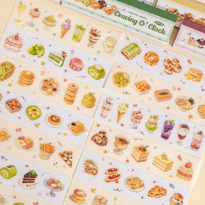 [2603-075] Food Die Cut Sticker Book 20 Sheets 4 Styles