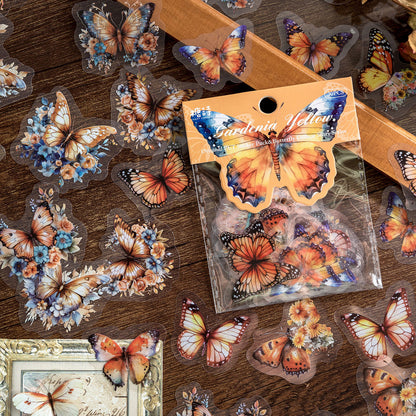[2601-156] Butterfly Poem – Vintage Butterfly Collage PET Stickers (8 Designs)