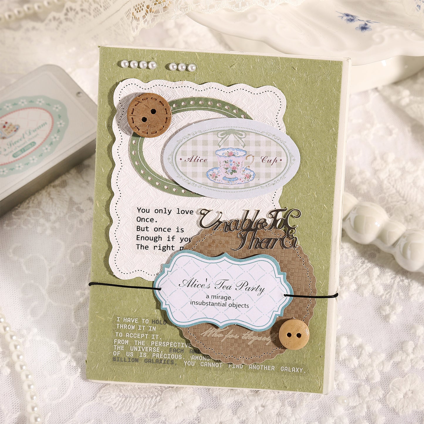 [2601-182] Alice Sweet Dream Sticker Box Set – 6 Designs, 20 Sheets, Fairy Tale Journal Stickers