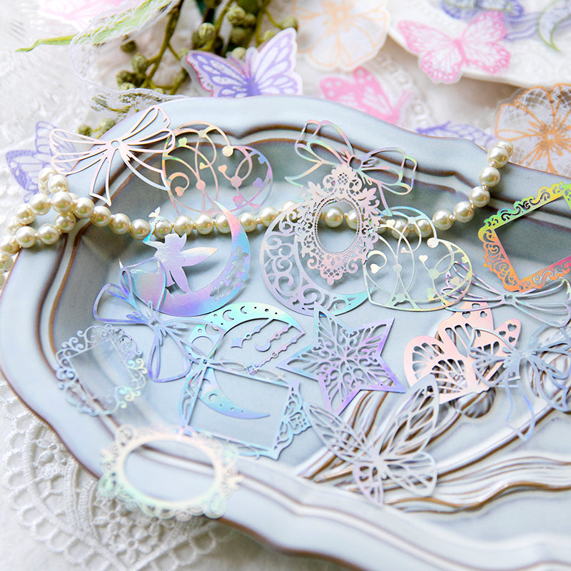 [2601-133] Dream & Starry Sea Bow Stickers – Soft Pastel Journaling Set (4 Designs)