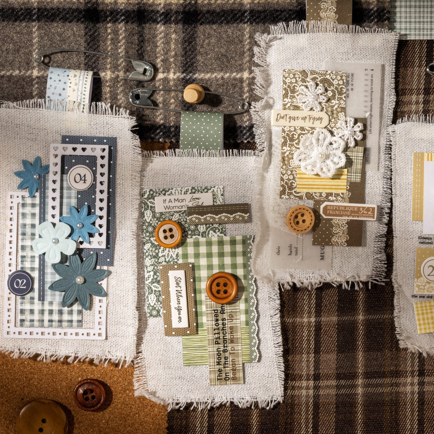 [2601-171] Floral Patchwork – Vintage Lace Collage Paper Pad (6 Designs)