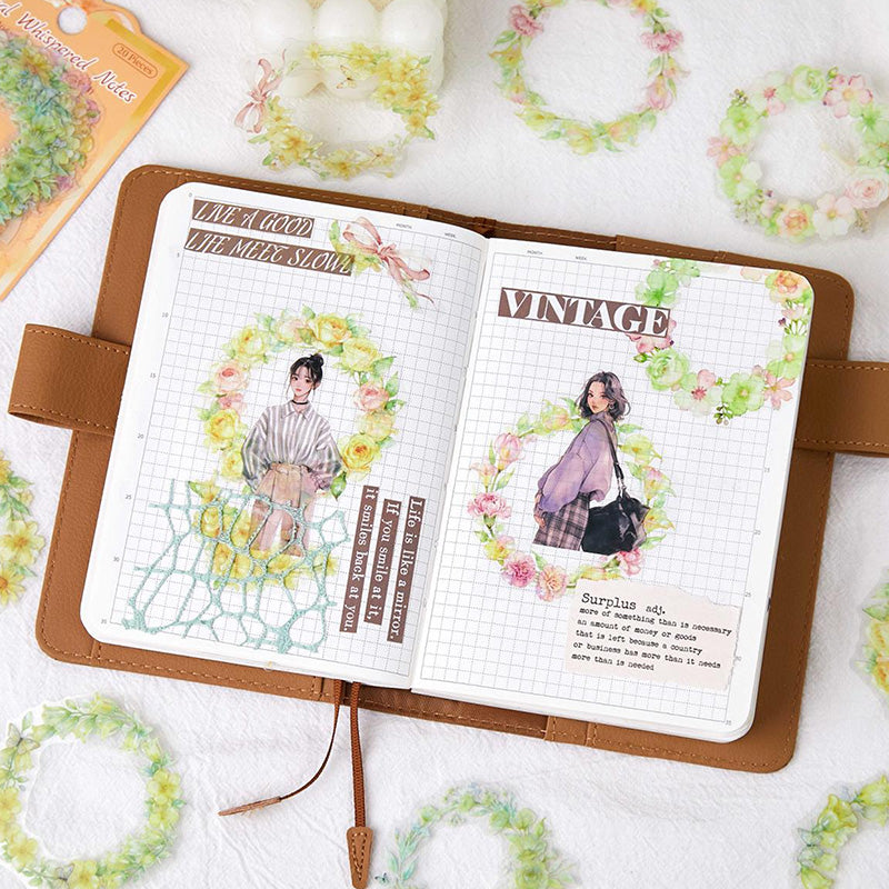 [2603-003] Floral PET Collage Stickers 6 Styles