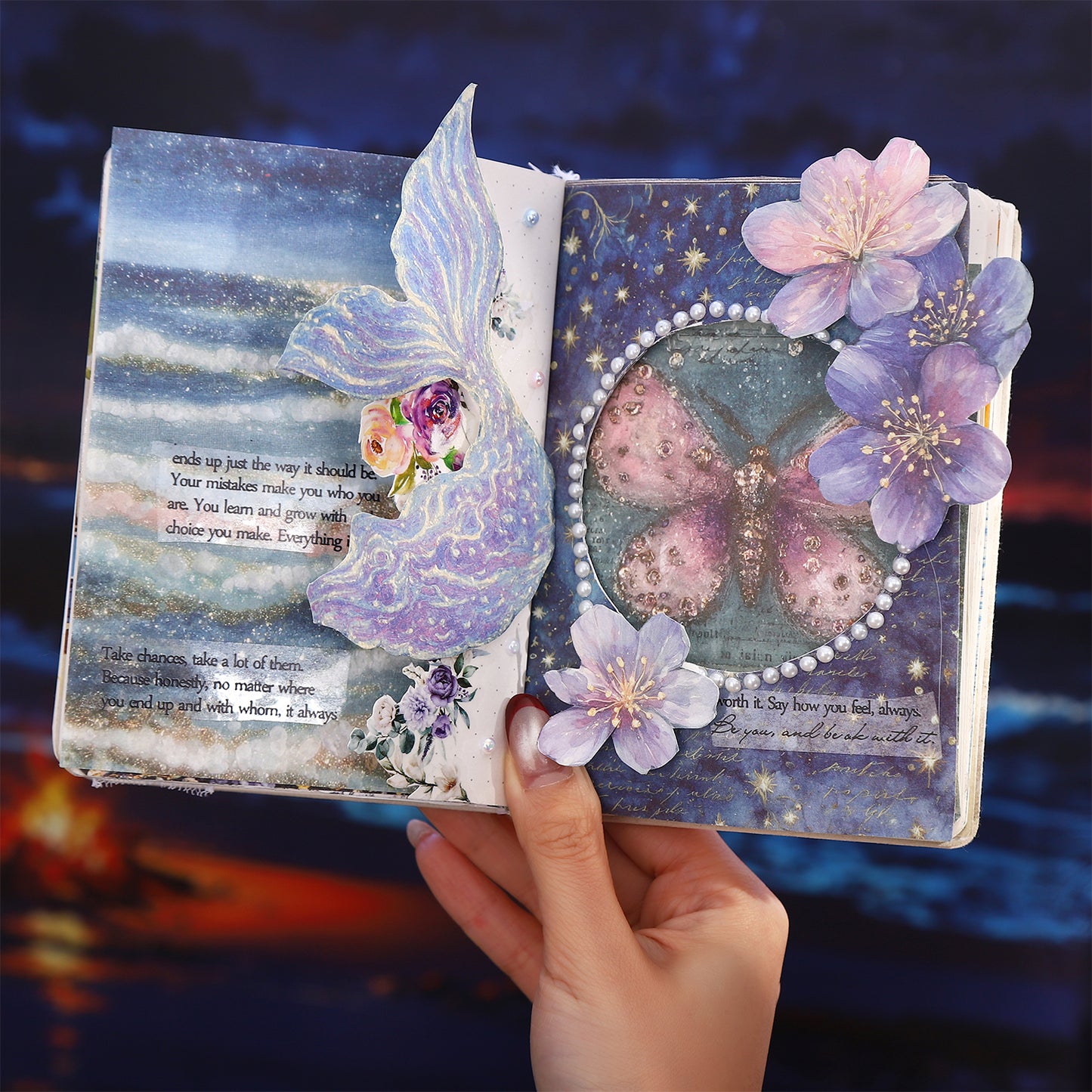 [2603-099] Fantasy Dream Journal Collage Paper 6 Styles