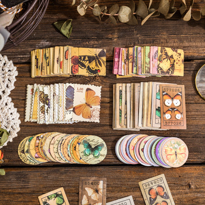 [2602-007] Butterfly Collage Journal Stickers 6 Styles
