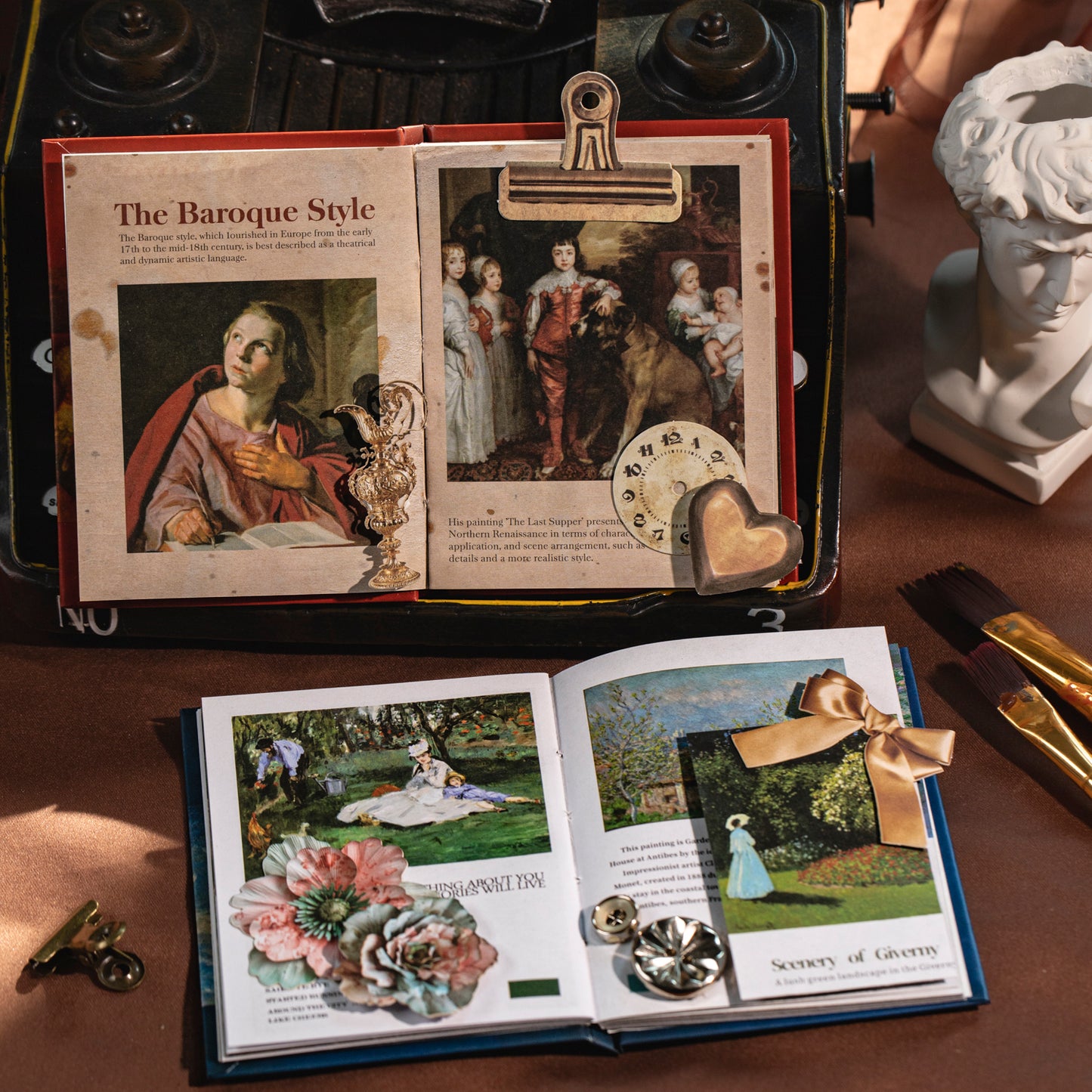 [2601-143] Vintage Art Mini Books – Classic Masterpiece Collage Series (6 Designs)
