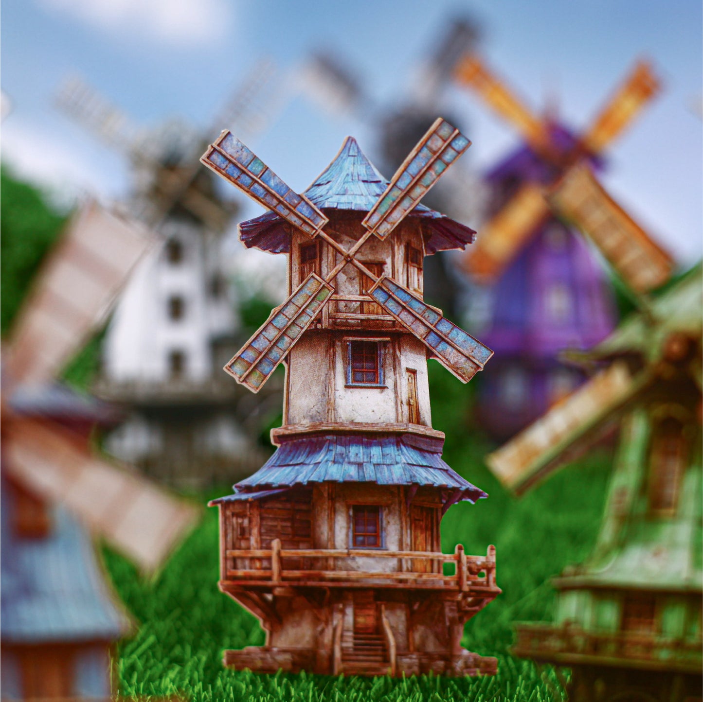 [2603-013] Vintage Countryside Windmill Stickers 6 Styles