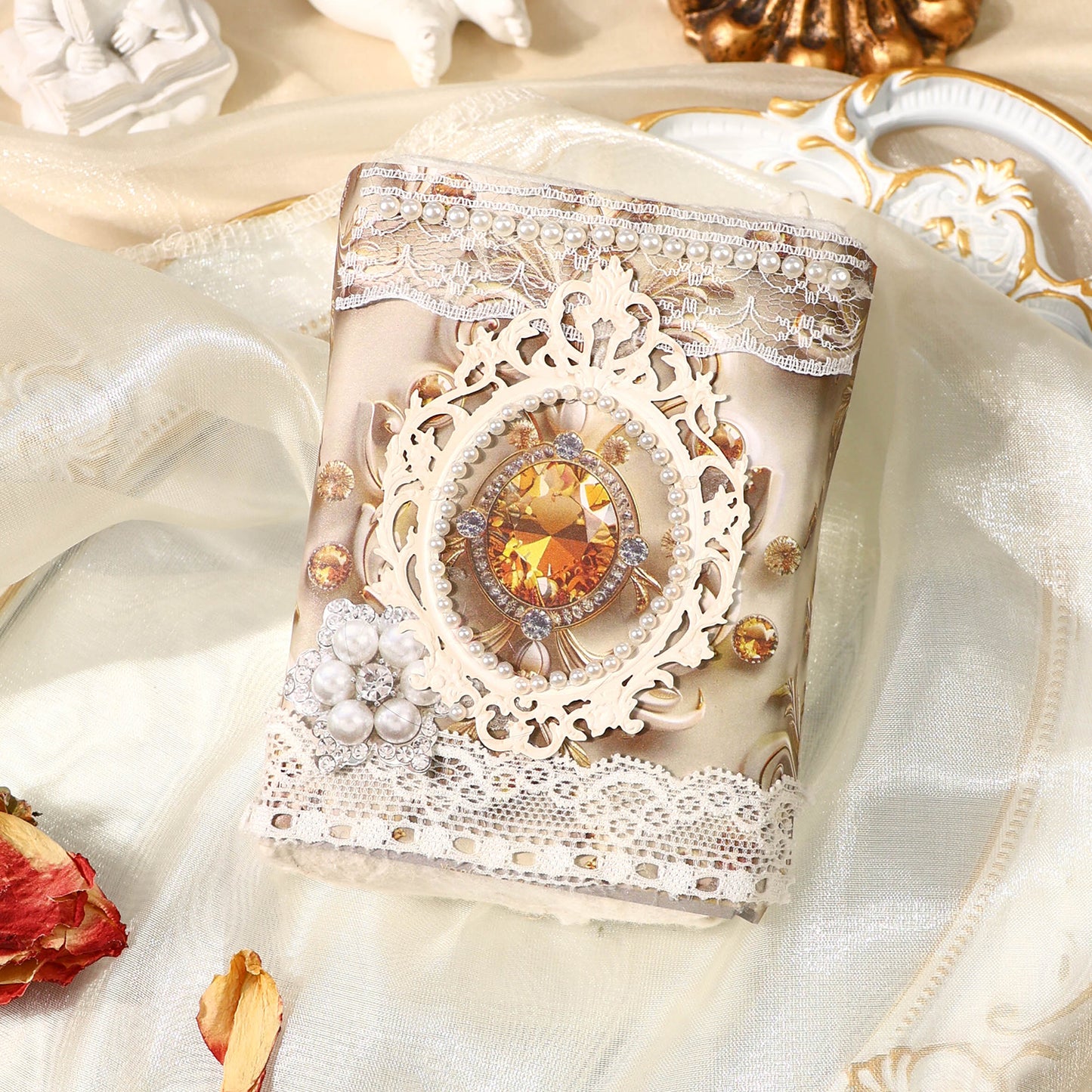 [2601-231] Elegant Baroque Series PET Journal Background Stickers Vintage Decoration 4 Styles