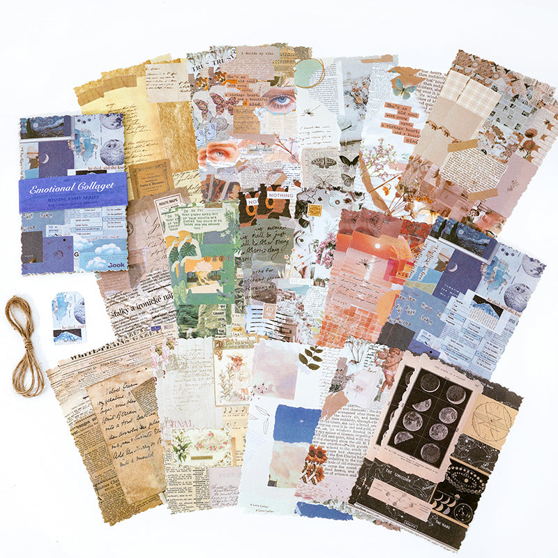 [2601-149] Vintage Botanical Collage Paper – “Memoir Garden” Journal Background Sheets (6 Designs)
