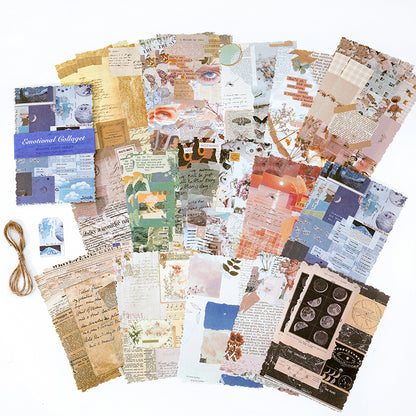 [2601-149] Vintage Botanical Collage Paper – “Memoir Garden” Journal Background Sheets (6 Designs)