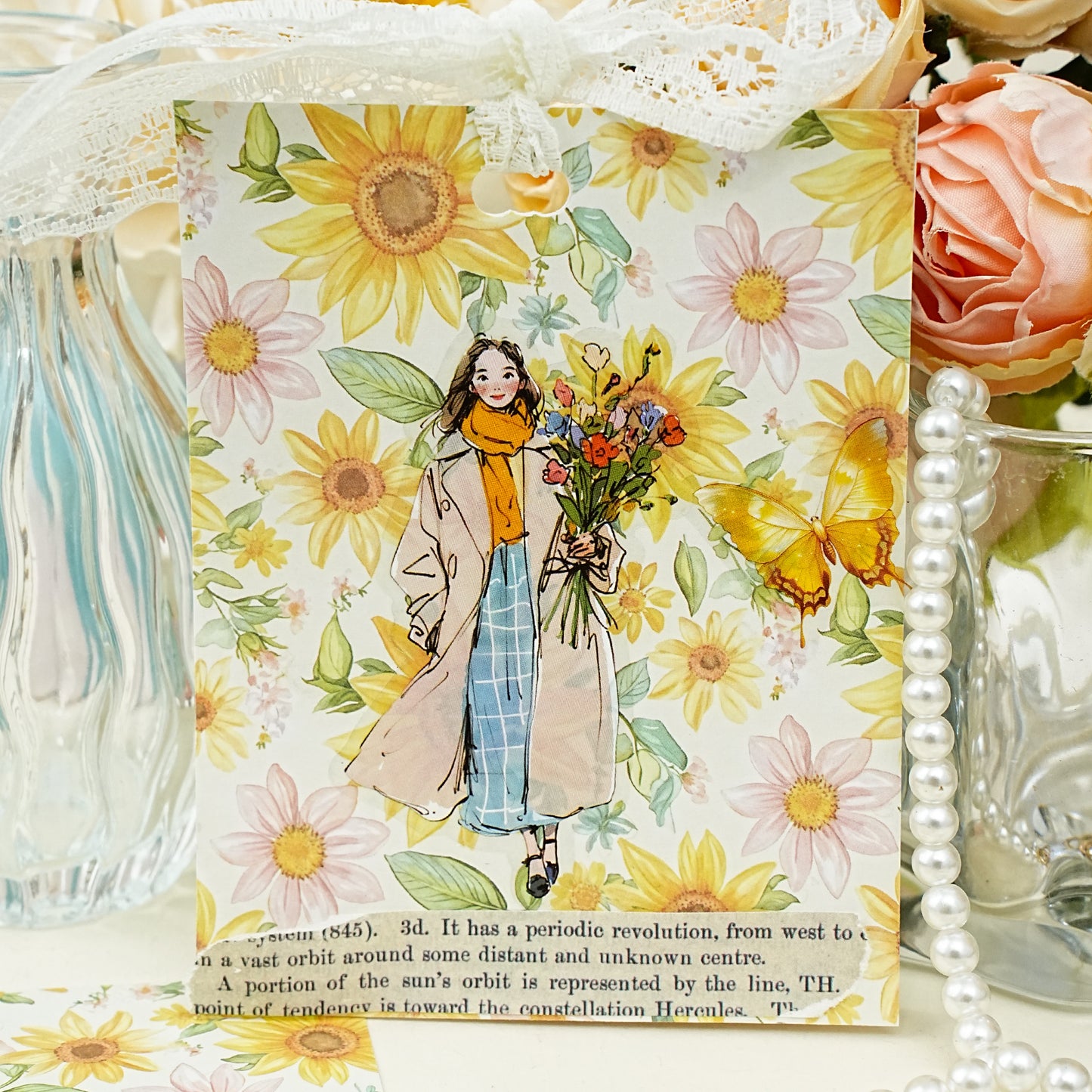 [2603-068] Fresh Minimalist Floral Background Paper 6 Styles