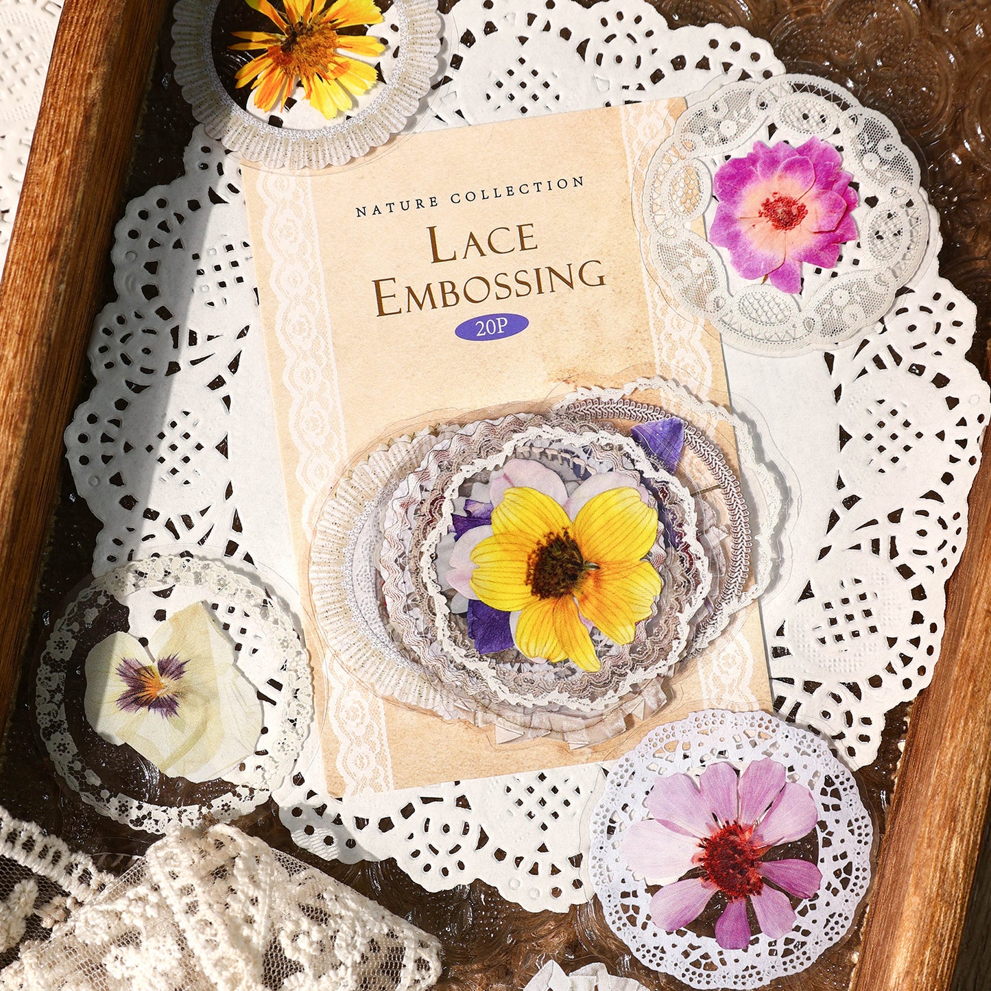 [2601-126] Vintage Nature PET Stickers – “Natural Collection” Botanical & Postage Set (4 Styles 20 Pieces)