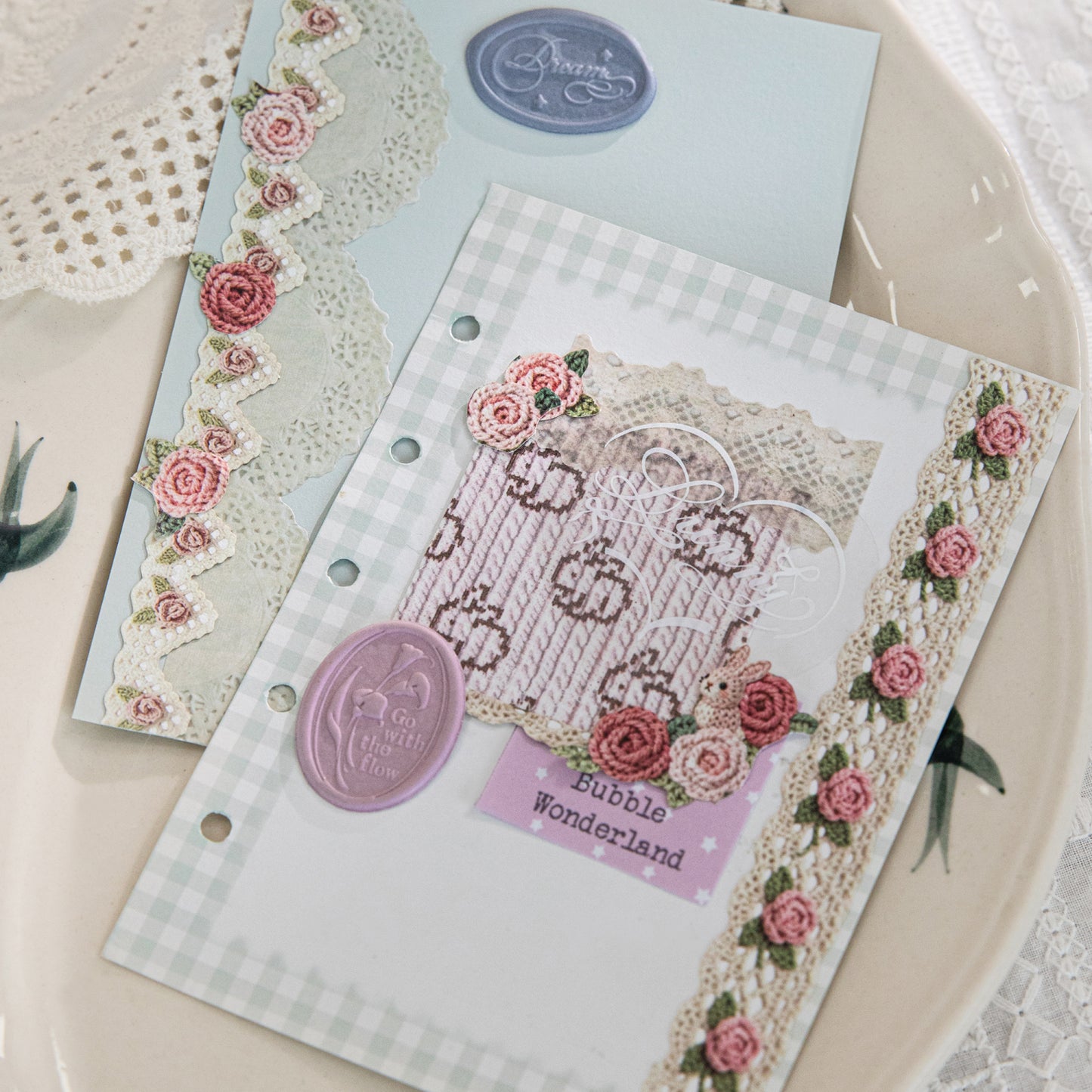 [2602-009] Vintage Fabric Strip Stickers 6 Styles