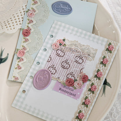 [2602-009] Vintage Fabric Strip Stickers 6 Styles