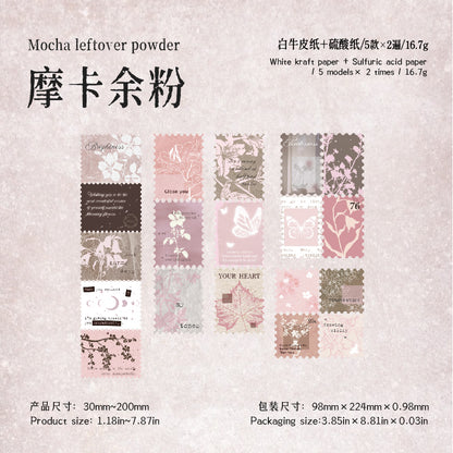 [2602-005] Vintage Stamp Style Journal Stickers 4 Styles