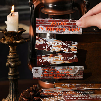 [2602-011] Vintage Text Collage Stickers 6 Styles