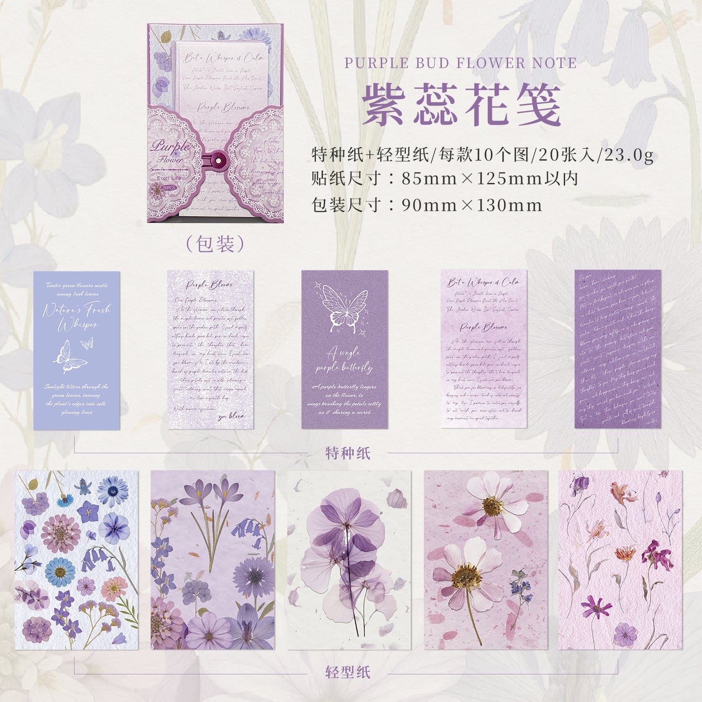 [2603-113] Botanical Journal Collage Paper 6 Styles