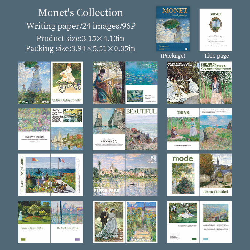 [2601-143] Vintage Art Mini Books – Classic Masterpiece Collage Series (6 Designs)