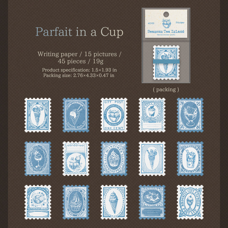 [2601-135] Vintage Tea & Café Stickers – Cozy Bakery Journaling Set (6 Designs)