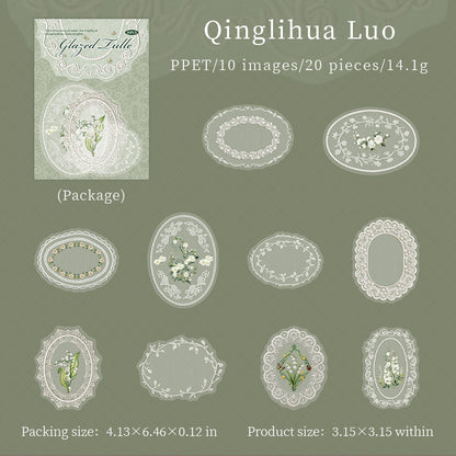 [2603-120] Lace Mesh PET Sticker Pack 4 Styles
