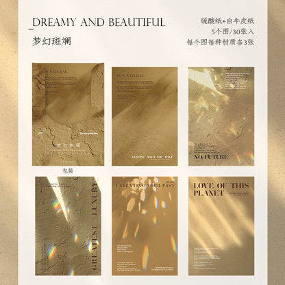 [2601-152] Light & Shadow Texture Paper – Base Collage DIY Journal Sheets (8 Designs)