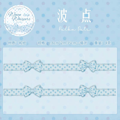 [2601-223] Woven Whisper Series Die Cut Washi Tape Journal Decoration Set 6 Styles