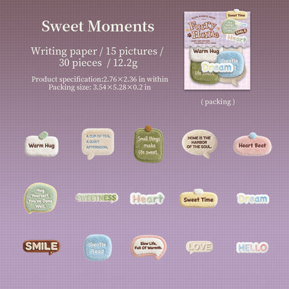 [2603-030] Plush Theme Card Stickers 30 Pieces 6 Styles