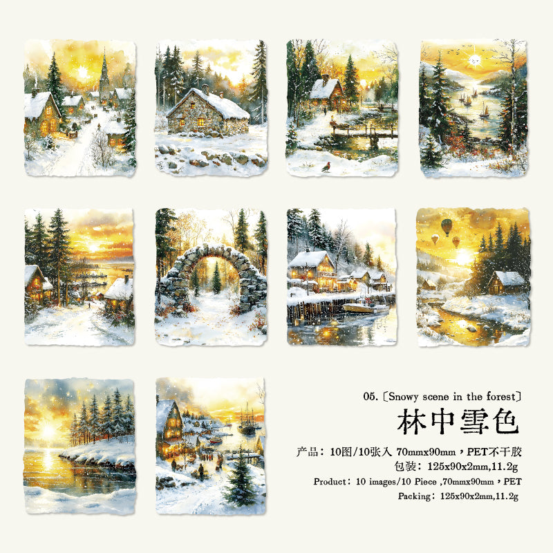 [2601-194] Snowfall Sound Winter Scene Stickers