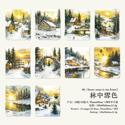 [2601-194] Snowfall Sound Winter Scene Stickers