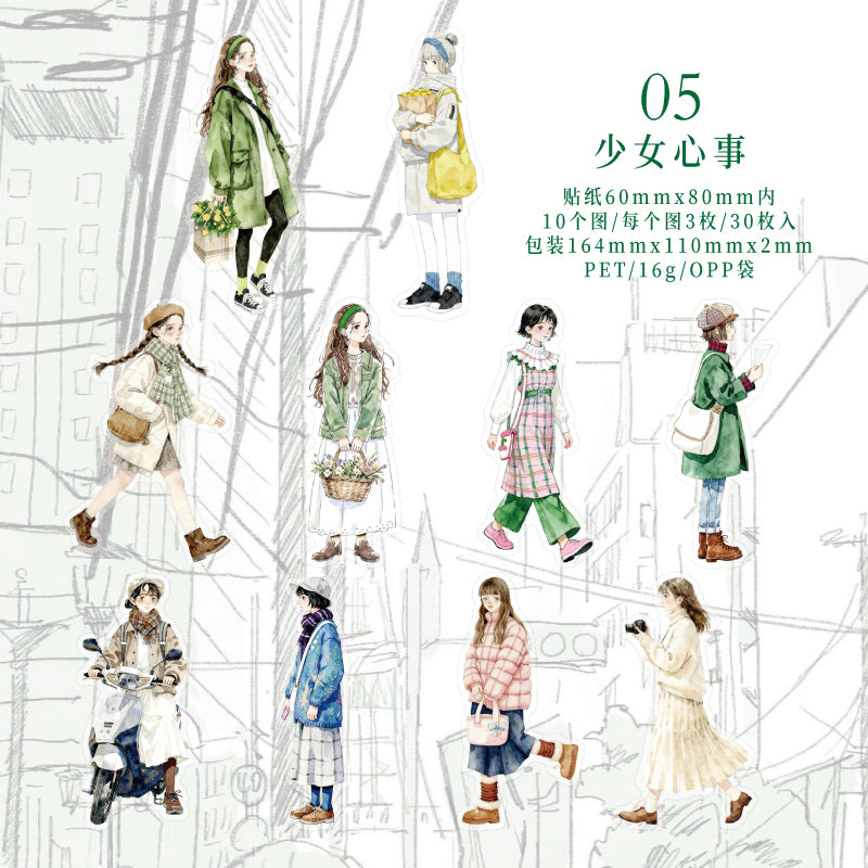 [2601-183] Street Corner Walkers Character Life Stickers Pack