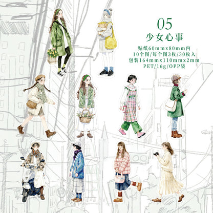 [2601-183] Street Corner Walkers Character Life Stickers Pack