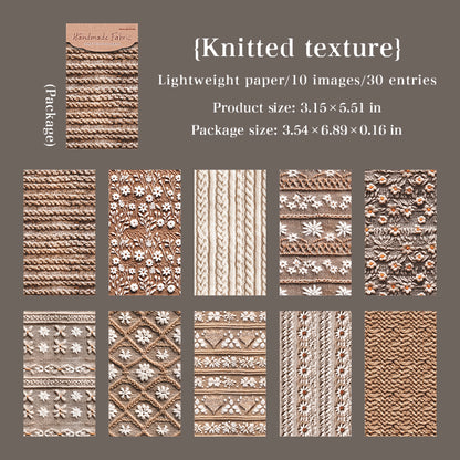 [2603-098] Fabric Texture Journal Collage Paper 6 Styles