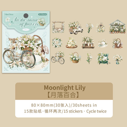 [2602-028] Floral Scene PET Collage Stickers