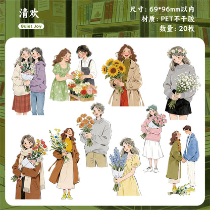 [2602-003] Cozy Vintage Character PET Stickers 6 Styles