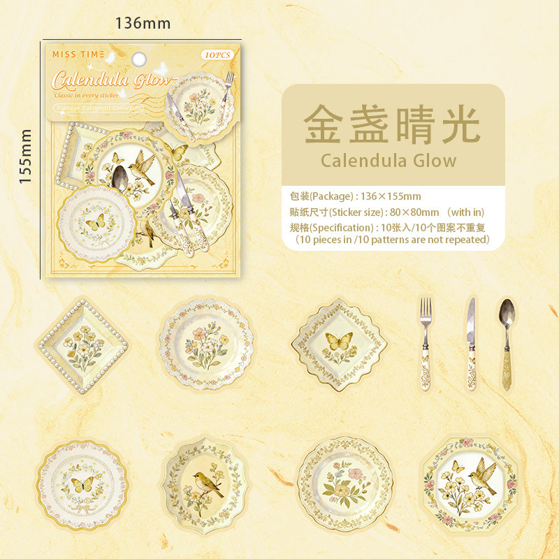 [2603-048] European Tableware Stickers 6 Styles