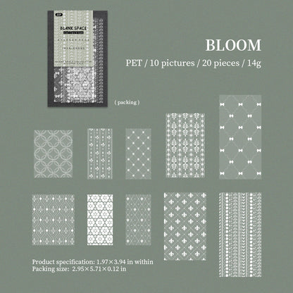 [2603-038] Basic Pattern PET Collage Stickers 6 Styles